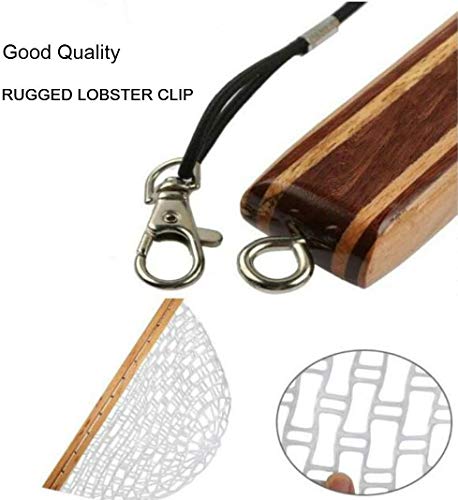Mounchain Fishing Net, Wooden Frame Fish Net with Clear Soft Rubber Mesh for Trout Fishing Catch and Release - Thumbnail 3