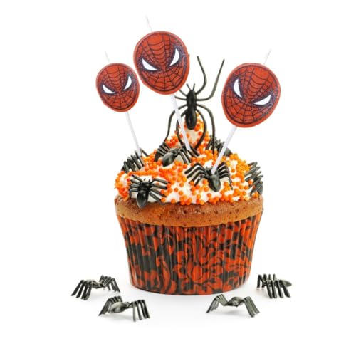 Image of Wanna Party Spiderman Themed Birthday Cake Candles for Cake Cupcake Superhero Toppers Candles for Kids Boys Man Party Decorations Supplies-Set of 5