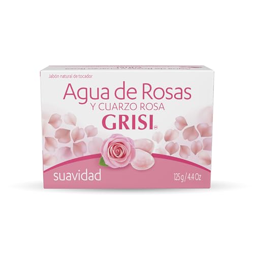 Jabones, Drugstore GRISI, Jabón de tocador, Agua de Rosas y Cuarzo Rosa | Jabón en Barra Corporal, 125 gr