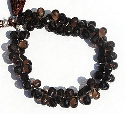 Smoky quartz briolettes gouttes naturelles de 7-10mm pour ateliers de joaillerie