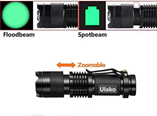 Ulako Single 1 Mode Zoomable Led 150 Yard Green Light Flashlight Torch For Fishing Hunting Detector #TOP4