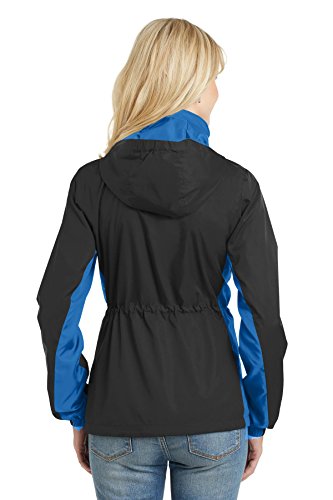 Port Authority Women's Core Colorblock Wind Jacket 3Xl Black/Imperial Blue #TOP1