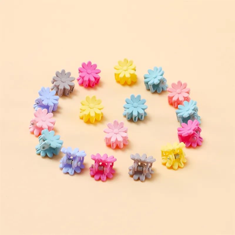Image of NEOBABY Mini Colorful Flower Design Tiny Hair Clip for Multiple Hair Styling | Hair Claws Accessories for Kids Baby Girls and Women's Multicolor (Pack of 36)