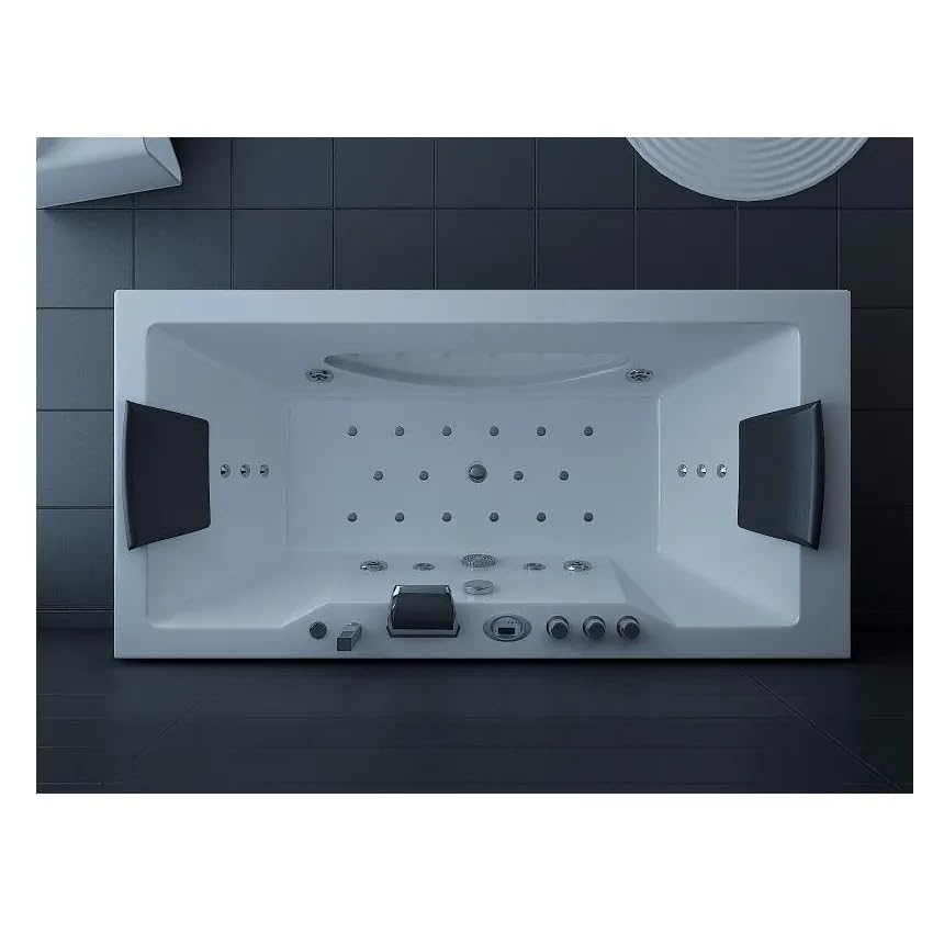 Bagno Italia Vasca idromassaggio da bagno 180x90 cm full optional con riscaldatore 26 getti pompa airpool e whirlpool