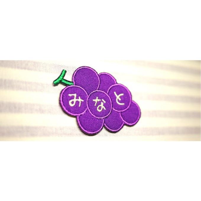 Amazon.co.jp: [刺繍ザウルス] ぶどう お名前 ワッペン アイロン接着