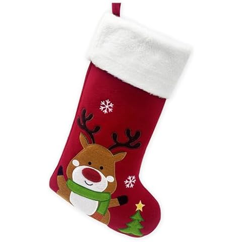 BOffer Reindeer Christmas Stocking Cover