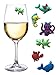 Beach Wine Charms – Magnetic Drink Markers - 6 Wine Glass Tags for Stemless Glasses - Fun Beach Themed Gift Idea by Simply Charmed