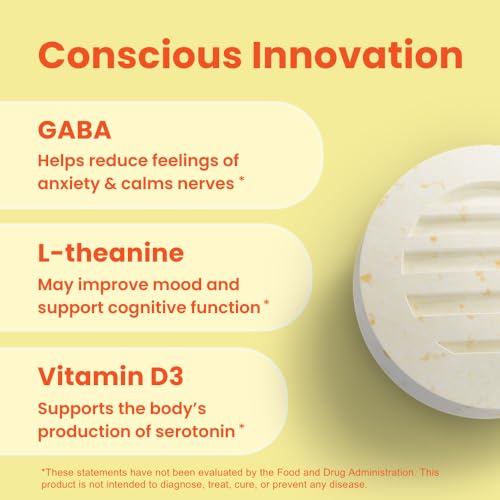 Neuro Calm & Clarity Mints - GABA L-Theanine Stress Supplement with Vitamin D3 - Non-Drowsy, Functional Calming Mints for Mood, Mental Clarity & Cognitive Function - Honey Lemon, 72 ct - Image 4