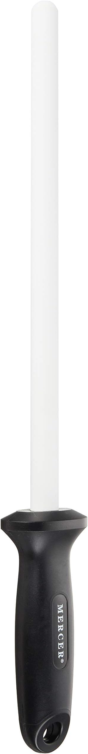 Mercer Culinary Ceramic Rod Knife Honing Steel,Black/White 10 Inch