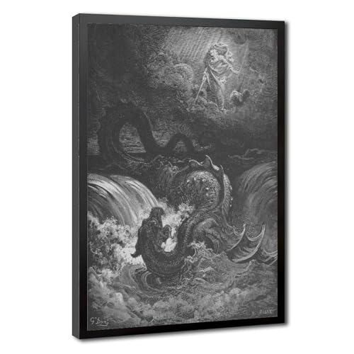 Toile Destruction du Leviathan Gustave Doré cadre suspendu décoration murale 40x61