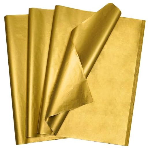 100 Sheets 14"X20" Gold Metallic Gift Wrapping Tissue Paper Bulk for Gift Bags Packaging Crafts