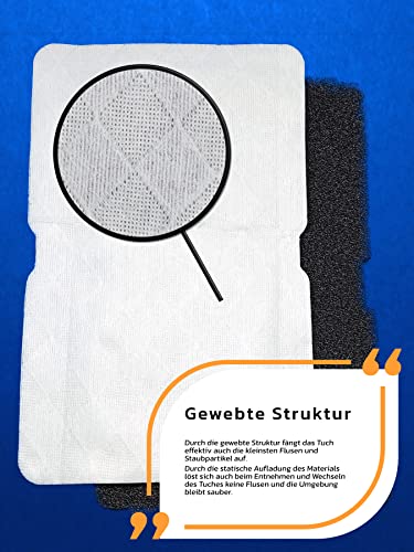 Set aus 1 X Filter und 10 X Filtertuch für Beko, Grundig und Blomberg