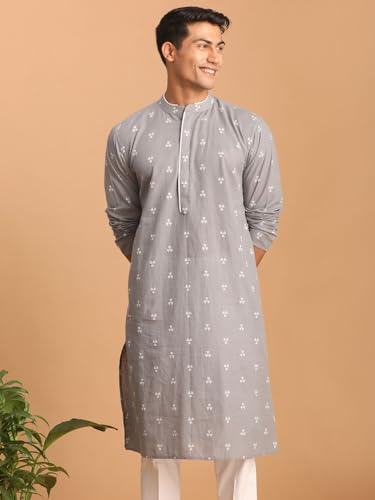 Image of Shvaas By Vastramay Men's Green Cotton Kurta