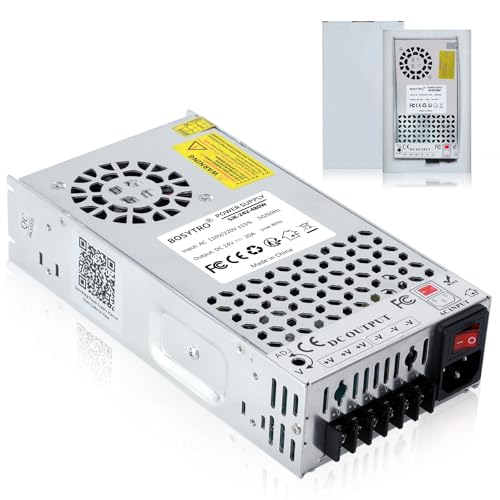 Upgraded Output Port 24V 20A 480W DC Switching Power Supply, Universal Transformers AC110V/220V (SMPS), 24 Volt Power Supply for 3D Printer, CCTV Camera Security System（Without Power Cord）