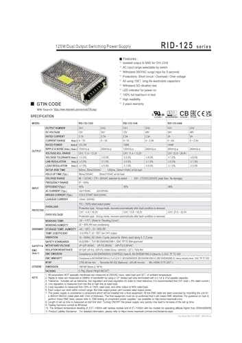 Alimentation à découpage double sortie contre les variations RID-125-2405 - 3