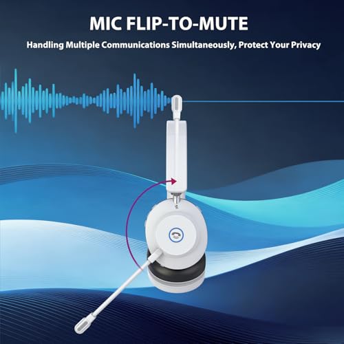 Image of Bluetooth Headset with Microphone, Wireless Headset AI Noise Cancelling
