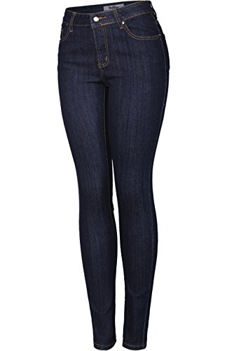 2LUV Women's Stretchy 5 Pocket Dark Denim Skinny Jeans Dark Indigo 33