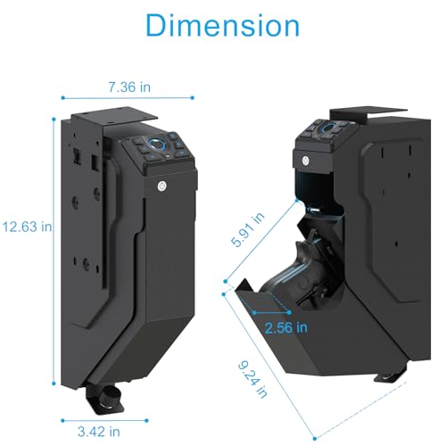 Image of VERPROOF Biometric Gun Safe for Handgun Drop Down Pistol Safe, Smart Pistol Safe with Fingerprint, PIN Code, Key Access for Nightstand, Desk, Bedside, Low-Vis Mode, Type-C Power