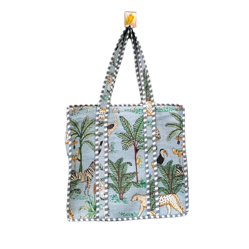 Bolsa de viaje hecha a mano, bolsa de algodón para ir de compras, comestibles y playa, cierre de cremallera, bolsa de hombro india hecha a mano, diseño 14, Talla única Bolsa de viaje hecha a mano, bolsa de algodón para ir de compras, comestibles y playa, cierre de cremallera, bolsa de hombro india hecha a mano, diseño 14, Talla única