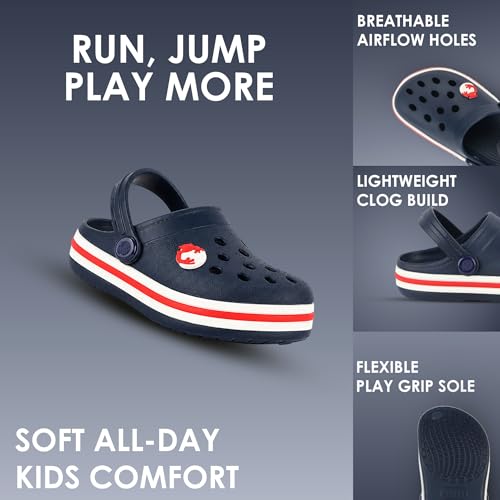 Image of NEOZ Casual Slingback Clogs for Kids with Soft Sole | Slip-On Breathable, Lightweight | Comfortable & Durable | Stylish Indoor & Outdoor Sandals Clogs for Kids