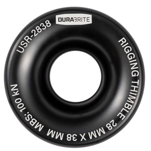 DuraBrite Rigging Thimbles, Tough and Lightweight, High sidewall to Hold Rope, 6061 Aircraft Aluminum, USR-2838…