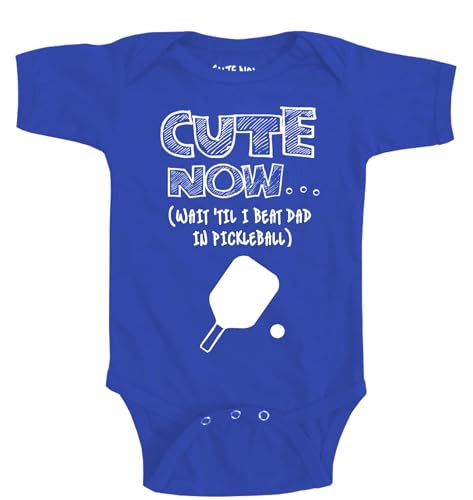 Cute Now... Wait 'Til I Beat Dad in Pickleball - Infant/Baby Pickle Ball Bodysuit Cotton Clothing