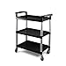 MHBGX Wielofunkcyjne przenośne wózki transportowe, duży wózek na kółkach, 3-poziomowy wózek gastronomiczny hotelowy z kołem, wózek kuchenny, wózek do jadalni, czarny wózek na naczynia do restauracji, pojemność 70 kg, 80 x 42 x 96 cm