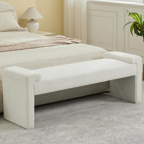 WUTUTUEE 58.7" End of Bed Bench Upholstered Modern Bedroom Bench