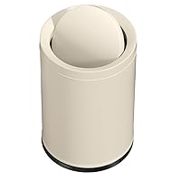 Vista 1 de Cubo de basura de metal blanco de 2.4 galones, doble capa con capa interior, pequeño cubo de basura para baño con tapa de relleno para dormitorio