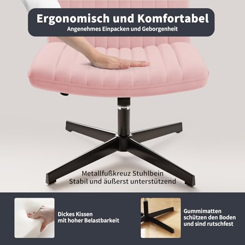 Bürostuhl ohne Rollen von Naspaluro mit Stoffbezug und ohne Armlehnen