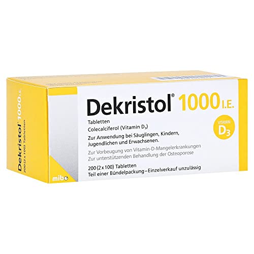 Dekristol 1.000 I.E. Vitamin D3 Tabletten für Knochen und Immunsystem 200 Stück