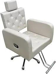 Cadeira Reclinável para Salão de Beleza Barbearia e Cabeleireiro com Base Hidráulica Estrela (Champanhe)