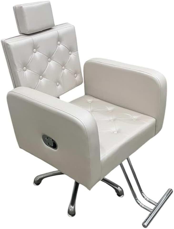 Cadeira Reclinável para Salão de Beleza Barbearia e Cabeleireiro com Base Hidráulica Estrela (Champanhe)