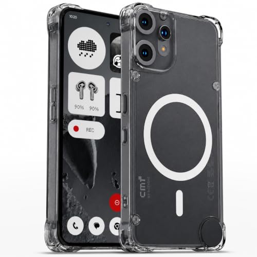 Image of Transparent Back Cover for CMF by Nothing Phone 2 Pro 5G Shockproof Side TPU Bumper & Back Pc Protective Magnetic Support Cover Case (CMF by Nothing Phone 2 Pro 5G)