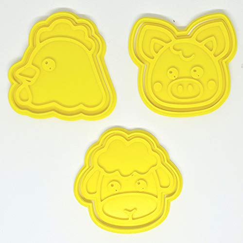 PlasticJewels - Ausstecherformen Set mit 6 Bauernhoftieren (Hund, Pferd, Kuh, Henne, Schaf und Schwein) – Bild 4