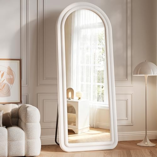 FlyEcho Arched Full Length Mirror 63x24 Flannel Floor Mirror