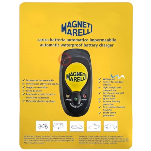 Mantenitore Carica Batterie Caricabatteria Magneti Marelli Auto Moto Scooter - 3