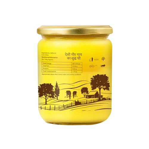Image of Grace of Cows A2 Gir Cow Ghee 500ml - 100% Pure & Natural Desi Ghee Made Using Traditional Bilona Method - For Cooking, Digestion & Daily Wellness