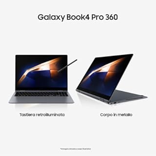 Samsung Galaxy Book4 Pro 360, Intel® Core™ Ultra 7 Processor, 16GB RAM, 512GB, Laptop 16" Dynamic AMOLED 2X touch, S Pen, Windows 11 Home, Moonstone Gray [Versione Italiana]