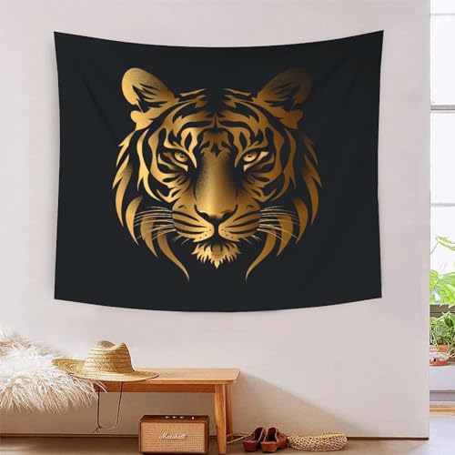 Tapisserie murale tigre 3D pour habiller un grand mur vide de salon