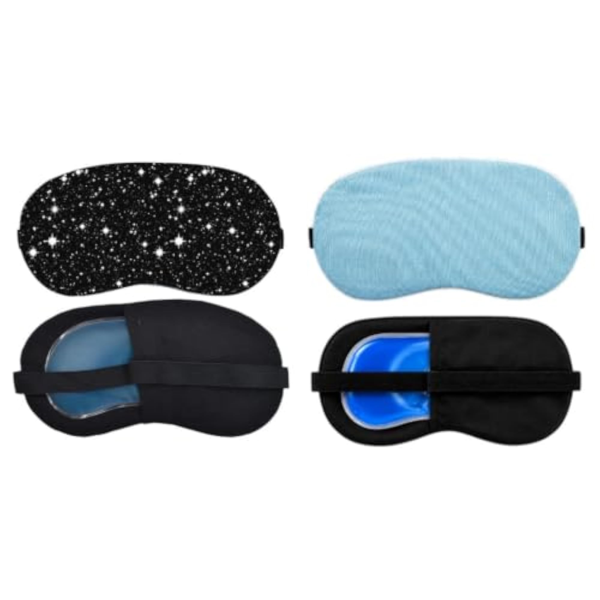 Sleeping Eye Mask Combo Pack of 2, Light Blue Plain