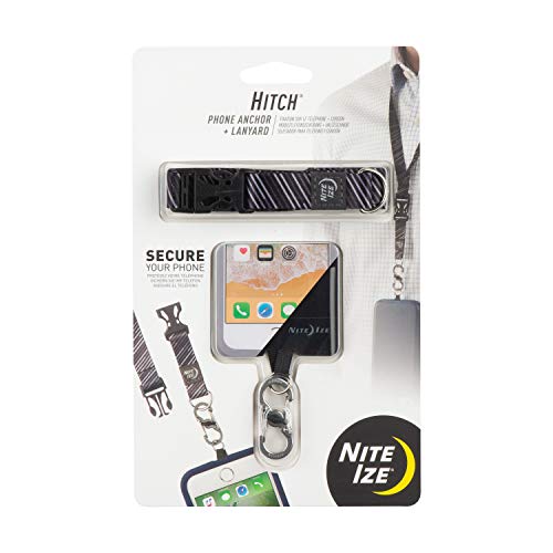 Nite Ize Hitch Phone Anchor with Lanyard for Drop Protection + Convenience, Black Lanyard