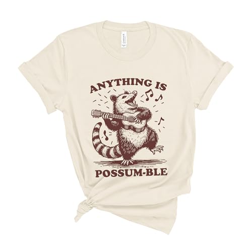 Anything is Possumble Funny Possum Inspirational Graphic T-Shirt, Positive Sayings, for Women and Men (Possumble)2