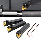 BEAMNOVA 3PCS 5/8' CNC Metal Indexable Lathe Tools Sets Holder MTJNR1616H16, MWLNR1616H08, MCLNR1616H12 Blades WNMG431, CNMG431, TNMG331