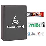 120 Pack Coffee Sachet Bundle – 30 Instant Coffee Sachets, 30 Semi Skimmed UHT Milk Sachets, 60 White Sugar Sticks Individually Wrapped – Longlife Milk Portions, Granulated Sugar Packets by Espresso