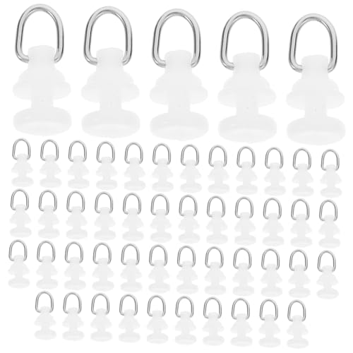 HYTROVE 50 Pcs Accesorios de polea de Cortina Sujetadores de riel de Cortina Ganchos para Cortinas Barra de Ducha Cinturón Rodillos para Cortina Pista Deslizante de Cortina AbS