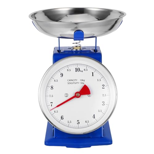 Garneck Báscula Mecánica De Cocina 10 Kg Medidor Vintage Recipiente Acero Inoxidable Sin Pilas Para Hornear Cocinar Con Bandeja Desmontable Utensilios Hogar