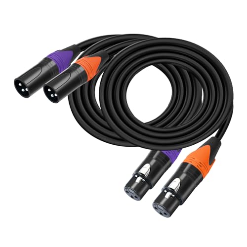 HINGTAT XLR Cables, Microphone Cable Male to Female, XLR Speaker Cable, 3-Pin Balanced Shielded XLR Cable for Mic Mixer, Recording Studio, Podcast