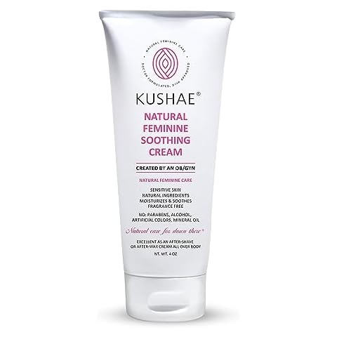 Kushae Feminine Soothing After Shave Cream - OB/GYN Made, Natural, Fragrance Free, Aloe-Based, pH Balanced Intimate Moisturizer for Women 4oz Cover