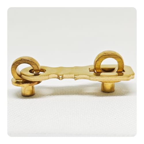 Image of 2.55 inch Antique Solid Brass Padlock Hasp Door Clasp, Vintage Heavy Duty Gate Latch Lock, Polished Brass Hasp Set for Sheds and Outdoor Use